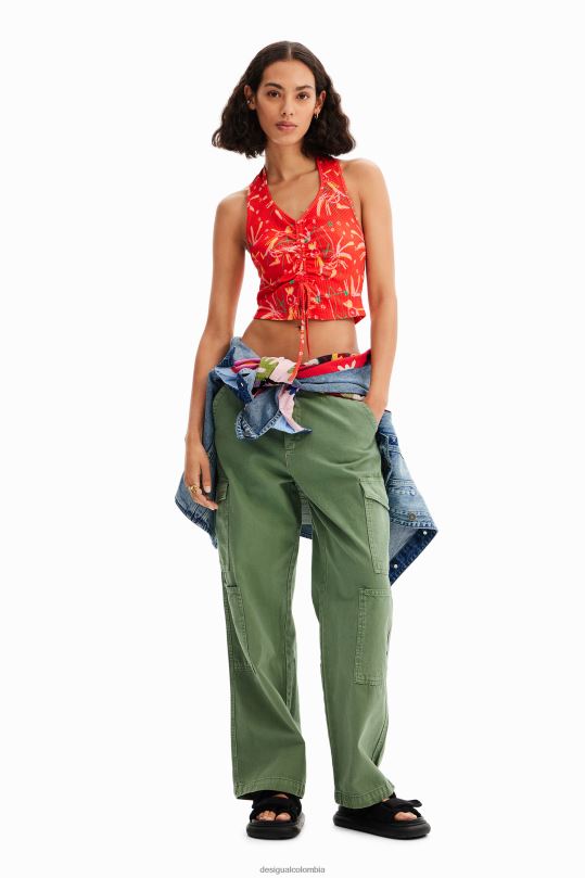 ropa 4802L388 mujer Desigual top corto fruncido - Desigual sales online