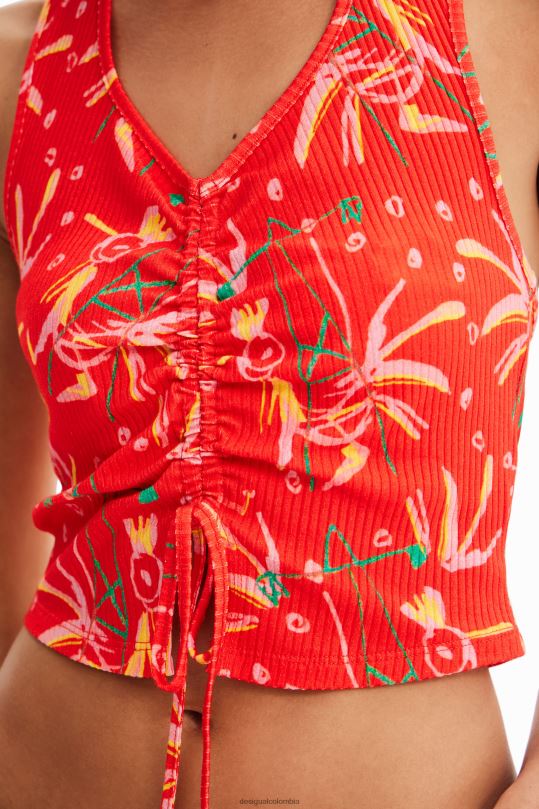 ropa 4802L388 mujer Desigual top corto fruncido - Desigual sales online