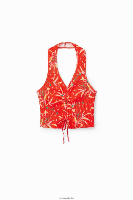 ropa 4802L388 mujer Desigual top corto fruncido - Desigual sales online