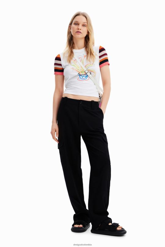 ropa 4802L389 mujer Desigual camiseta de punto a rayas - Desigual Colombia Medellín