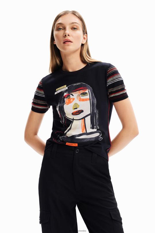 Desigual Colombia bolsos - ropa 4802L39 mujer Desigual camiseta con cara artística