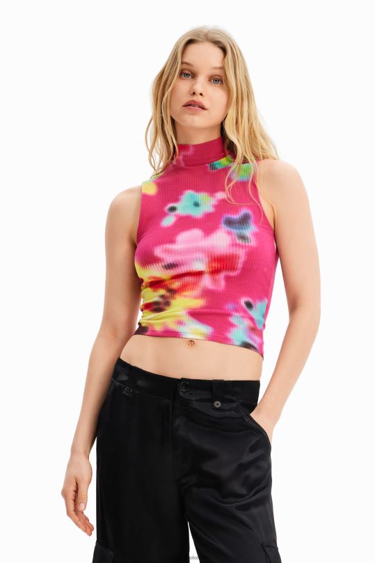 Desigual zapatos Colombia - ropa 4802L434 mujer Desigual camiseta sin mangas de canalé floral