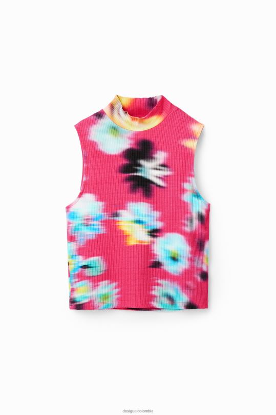 Desigual zapatos Colombia - ropa 4802L434 mujer Desigual camiseta sin mangas de canalé floral
