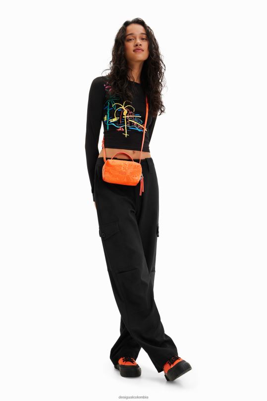ropa 4802L442 mujer Desigual camiseta corta y ajustada arty - Desigual Colombia rebajas