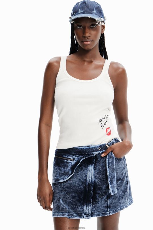 ropa 4802L486 mujer Desigual top sin mangas con beso de nathy peluso - Desigual shop