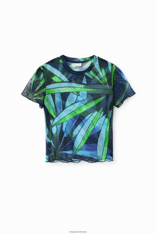 Desigual Colombia pagina oficial - ropa 4802L489 mujer Desigual camiseta corta de tul tropical
