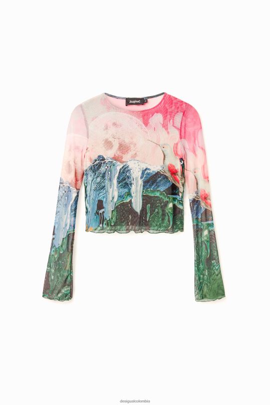 ropa 4802L528 mujer Desigual camiseta corta slim fantasía - Desigual Colombia rebajas