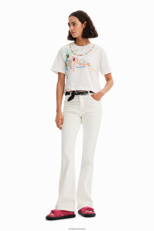 Desigual Colombia - ropa 4802L606 mujer Desigual camiseta con ilustración de collar