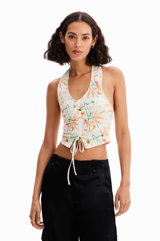 blusas Desigual bogota - ropa 4802L663 mujer Desigual top corto fruncido