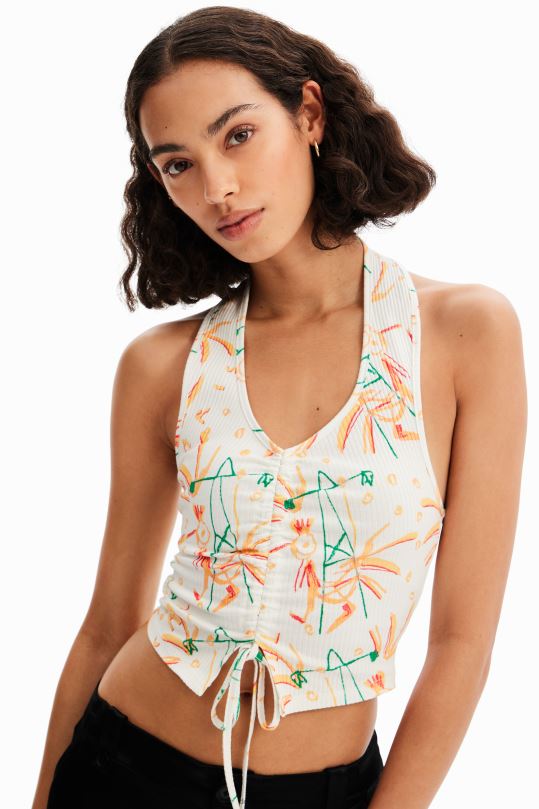 blusas Desigual bogota - ropa 4802L663 mujer Desigual top corto fruncido