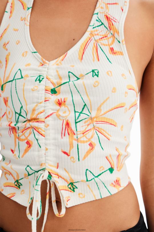 blusas Desigual bogota - ropa 4802L663 mujer Desigual top corto fruncido