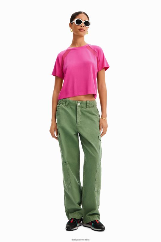 ropa 4802L664 mujer Desigual camiseta deportiva corta de malla - Desigual Colombia rebajas
