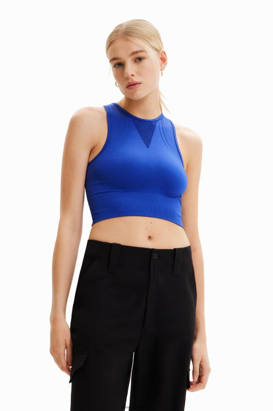 ropa 4802L673 mujer Desigual top deportivo corto elástico - Desigual sale damen