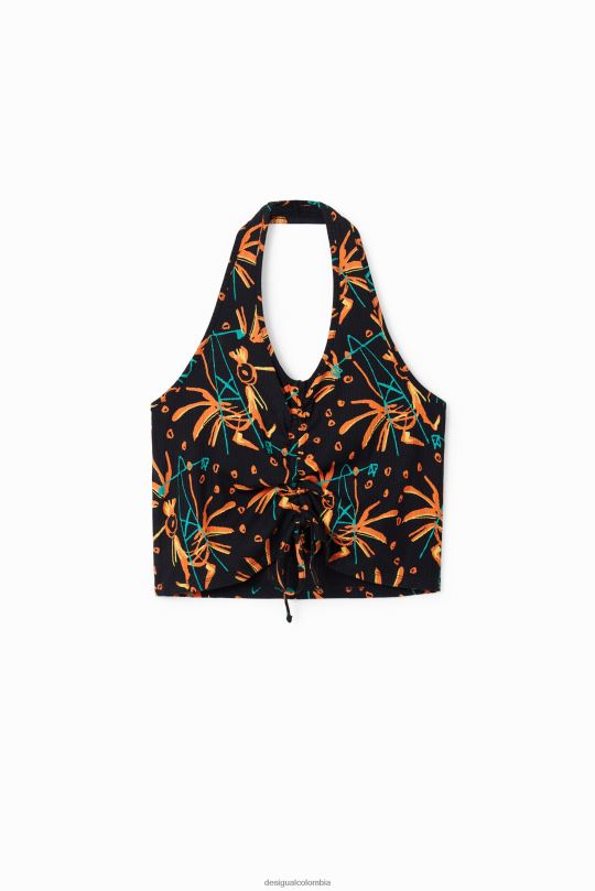 ropa 4802L683 mujer Desigual top corto fruncido - Desigual Colombia Medellín