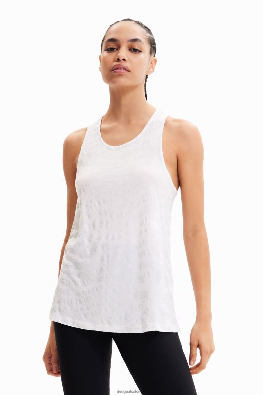 ropa 4802L689 mujer Desigual top deportivo sin mangas con logo - Desigual shop