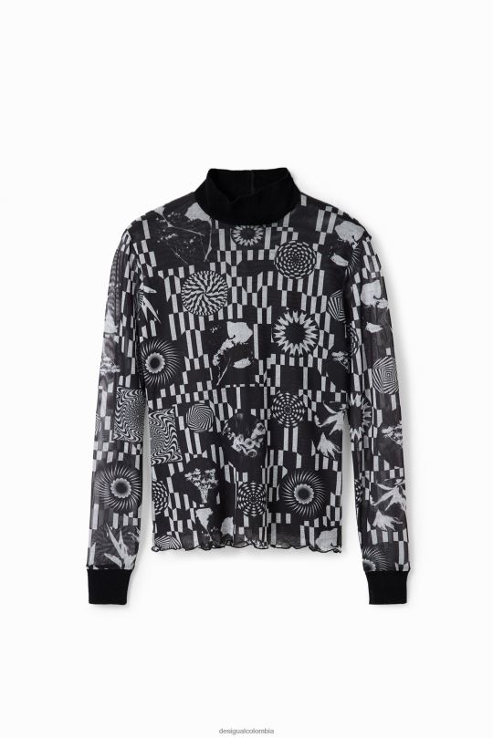 ropa 4802L71 mujer Desigual camiseta psicodélica de tul delgada - Desigual sales online