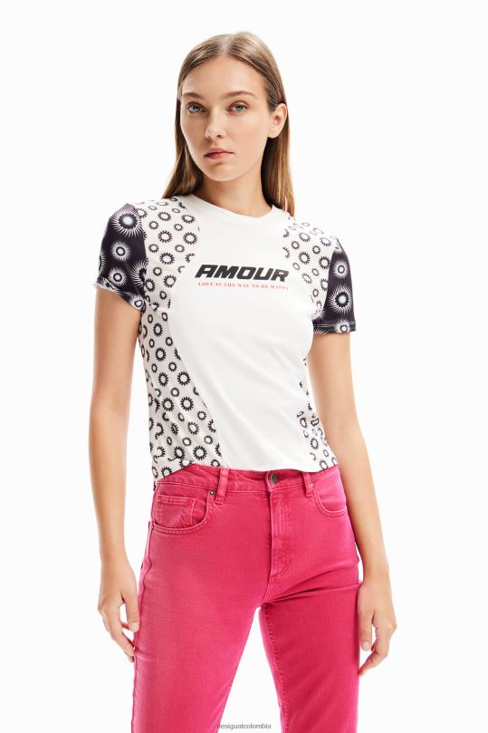 ropa 4802L73 mujer Desigual camiseta con patchwork geométrico - Desigual shop