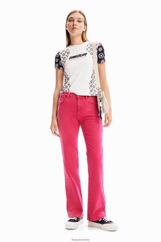 ropa 4802L73 mujer Desigual camiseta con patchwork geométrico - Desigual shop