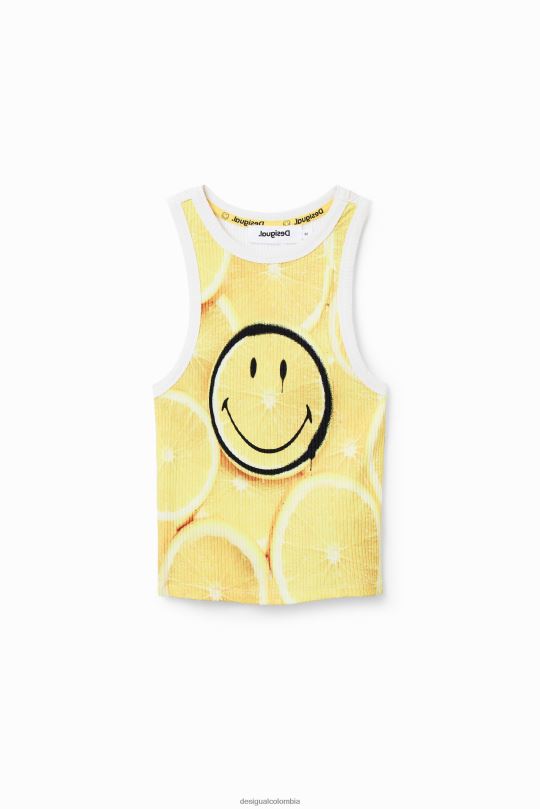 Desigual Colombia bolsos - ropa 4802L748 mujer Desigual camiseta slim de canalé con smiley