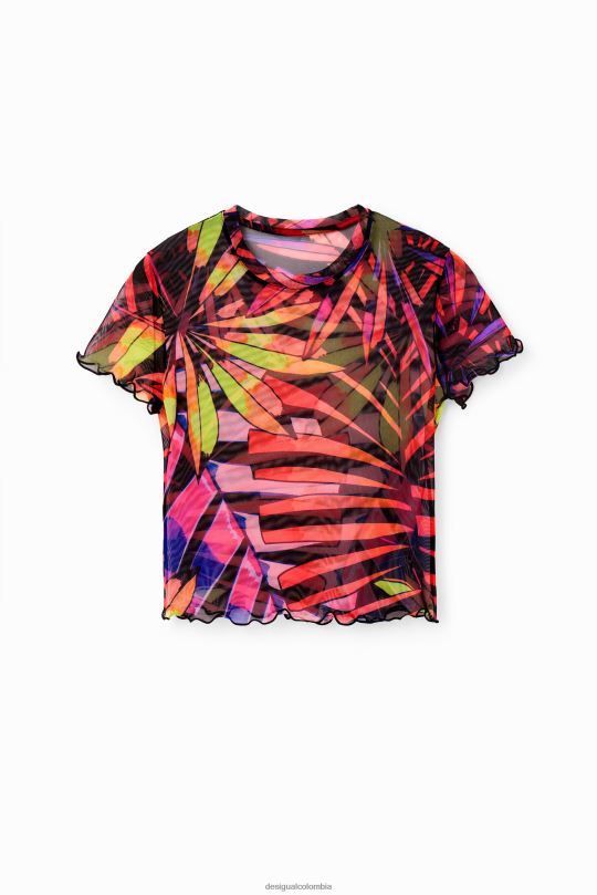 blusas Desigual bogota - ropa 4802L751 mujer Desigual camiseta corta de tul tropical