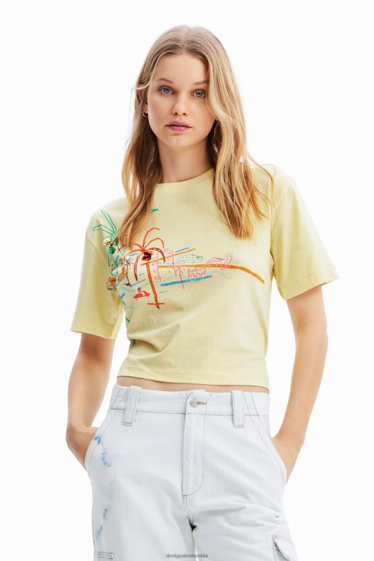ropa 4802L776 mujer Desigual camiseta con ilustración de collar - Desigual sales online