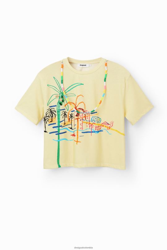 ropa 4802L776 mujer Desigual camiseta con ilustración de collar - Desigual sales online