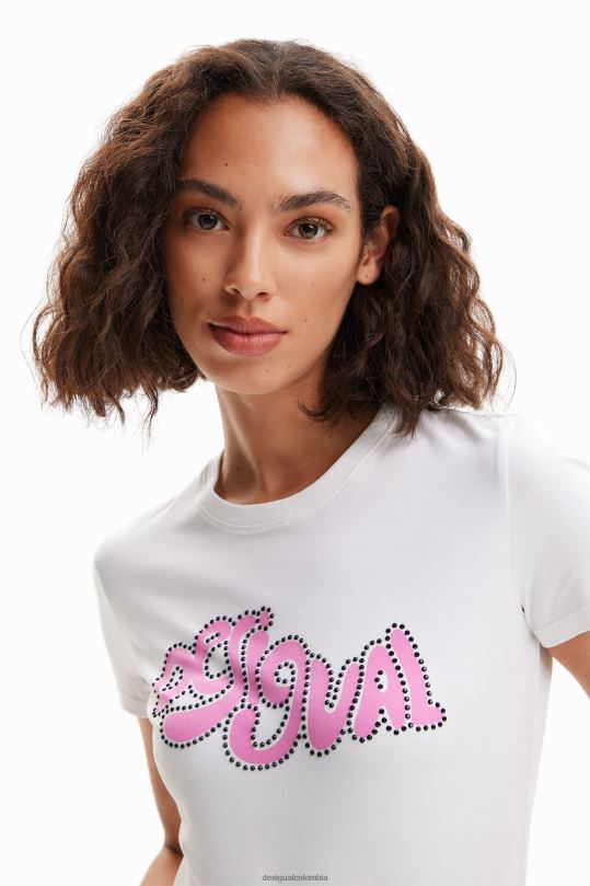 ropa 4802L803 mujer Desigual camiseta de manga corta con strass - Desigual shop