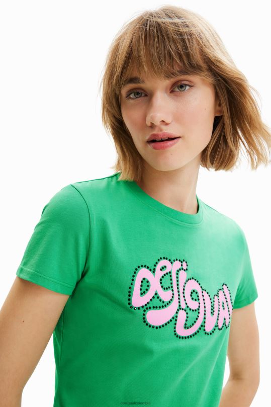 Desigual Colombia pagina oficial - ropa 4802L808 mujer Desigual camiseta de manga corta con strass