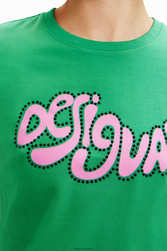 Desigual Colombia pagina oficial - ropa 4802L808 mujer Desigual camiseta de manga corta con strass