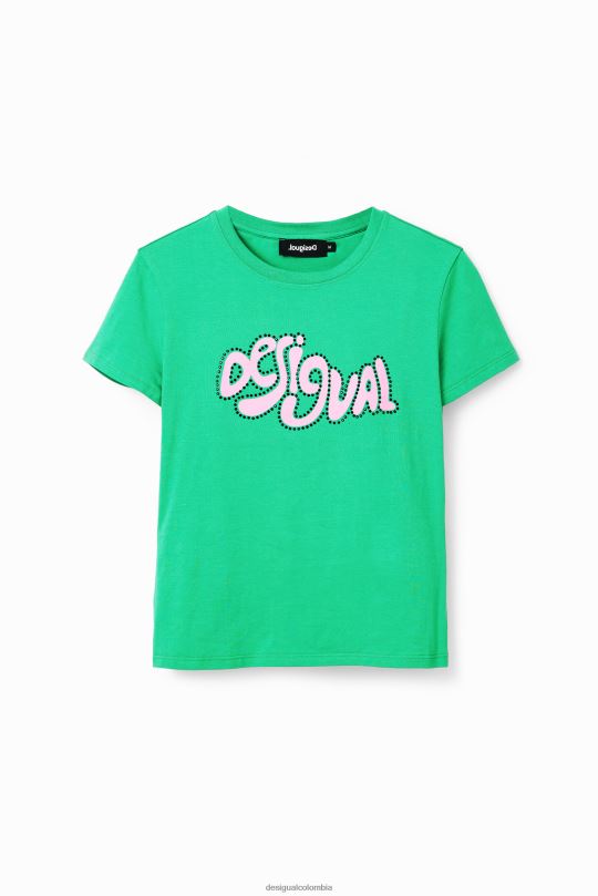 Desigual Colombia pagina oficial - ropa 4802L808 mujer Desigual camiseta de manga corta con strass