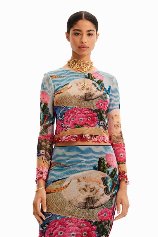 Desigual Colombia bolsos - ropa 4802L847 mujer Desigual camiseta corta slim fantasía