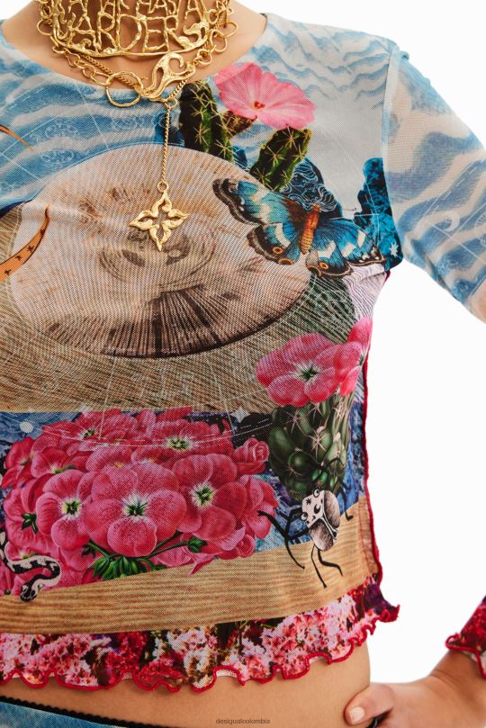 Desigual Colombia bolsos - ropa 4802L847 mujer Desigual camiseta corta slim fantasía