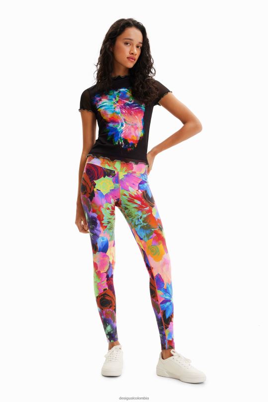 Desigual zapatos Colombia - ropa 4802L848 mujer Desigual camiseta ajustada de tul con flores