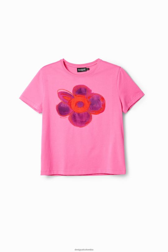 ropa 4802L8 mujer Desigual camiseta con ilustración de flores - Desigual sale damen