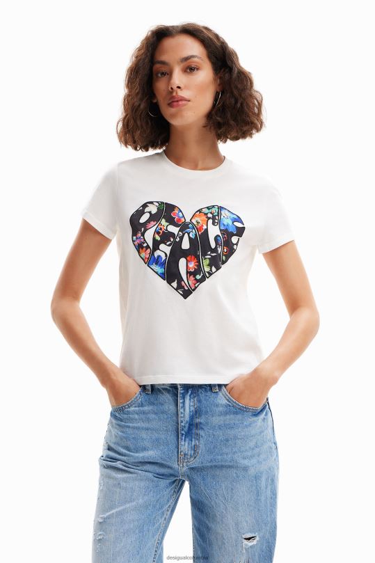 ropa 4802L925 mujer Desigual camiseta del corazón de la paz - Desigual Colombia Medellín