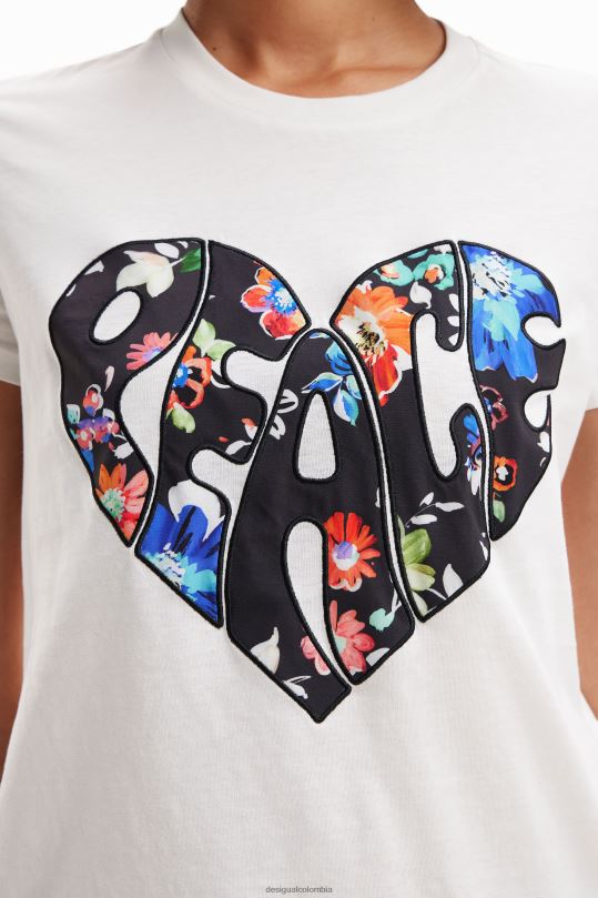 ropa 4802L925 mujer Desigual camiseta del corazón de la paz - Desigual Colombia Medellín