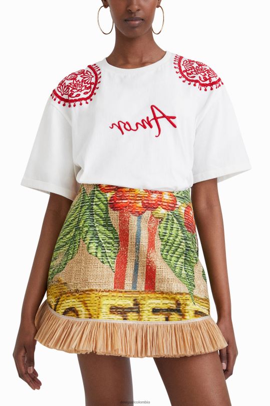 ropa 4802L930 mujer Desigual camiseta con bordado stella jean - Desigual shop