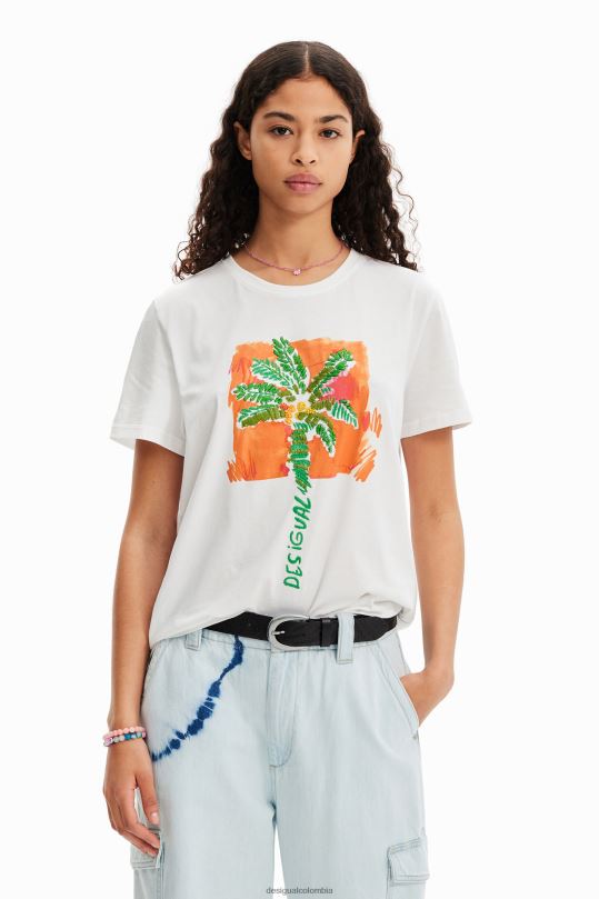 Desigual Colombia bolsos - ropa 4802L940 mujer Desigual camiseta de palmera tropical