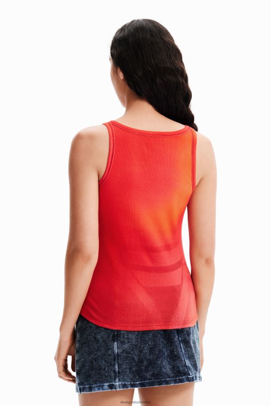 ropa 4802L948 mujer Desigual top sin mangas con cara de nathy peluso - Desigual Colombia rebajas