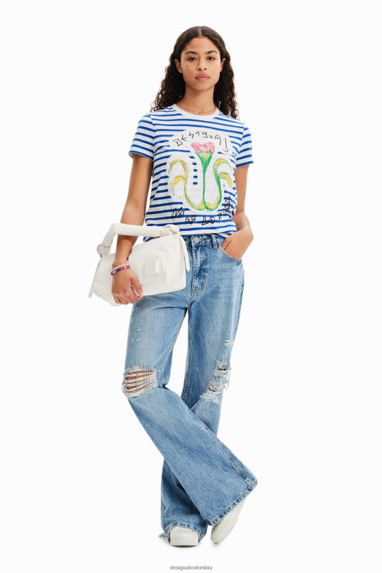 ropa 4802L951 mujer Desigual camiseta arty a rayas - Desigual sales online