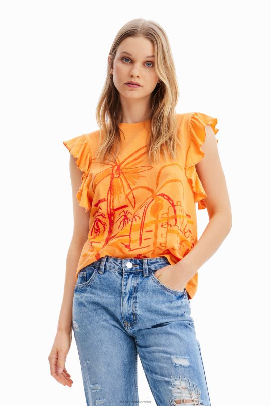 Desigual Colombia - ropa 4802L967 mujer Desigual camiseta volante ilustración