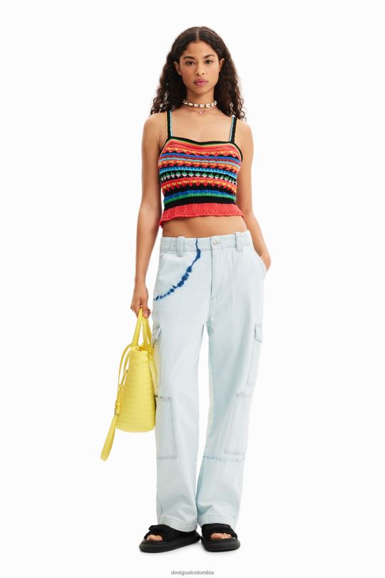 Desigual zapatos Colombia - ropa 4802L970 mujer Desigual top corto de crochet con tiras