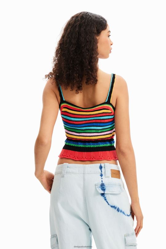 Desigual zapatos Colombia - ropa 4802L970 mujer Desigual top corto de crochet con tiras