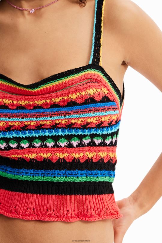 Desigual zapatos Colombia - ropa 4802L970 mujer Desigual top corto de crochet con tiras