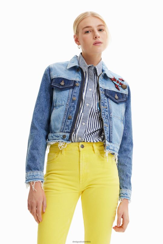 ropa 4802L1016 mujer Desigual chaqueta vaquera corta tipo camionero - Desigual Colombia Medellín