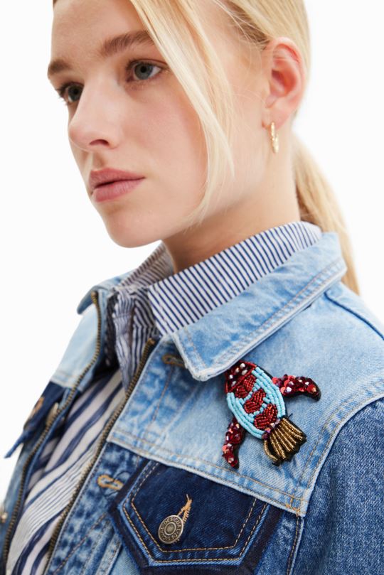 ropa 4802L1016 mujer Desigual chaqueta vaquera corta tipo camionero - Desigual Colombia Medellín