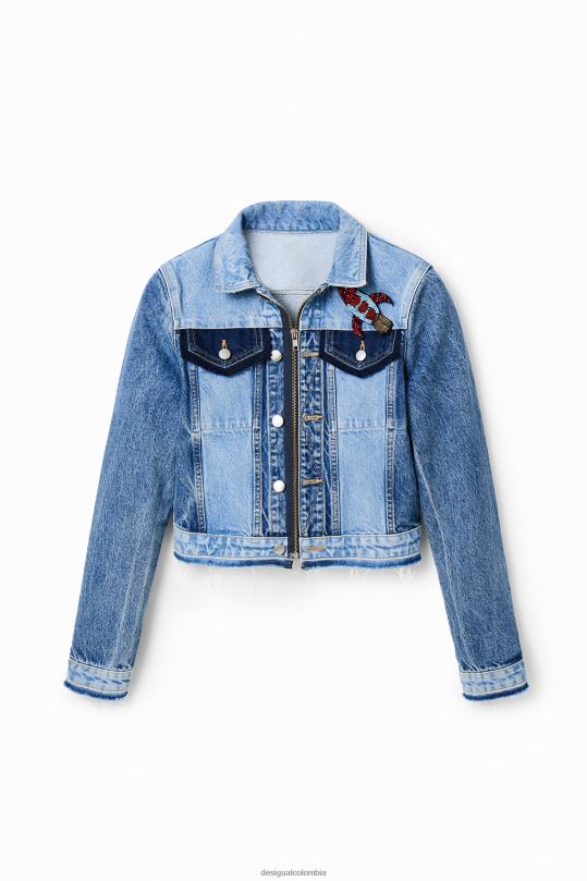 ropa 4802L1016 mujer Desigual chaqueta vaquera corta tipo camionero - Desigual Colombia Medellín