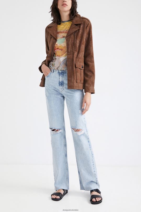 blusas Desigual bogota - ropa 4802L1049 mujer Desigual chaqueta recta con múltiples bolsillos