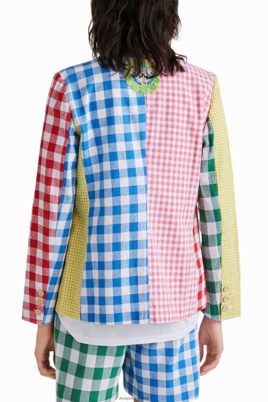 ropa 4802L1060 mujer Desigual blazer con patchwork a cuadros de johnson hartig - Desigual sales online