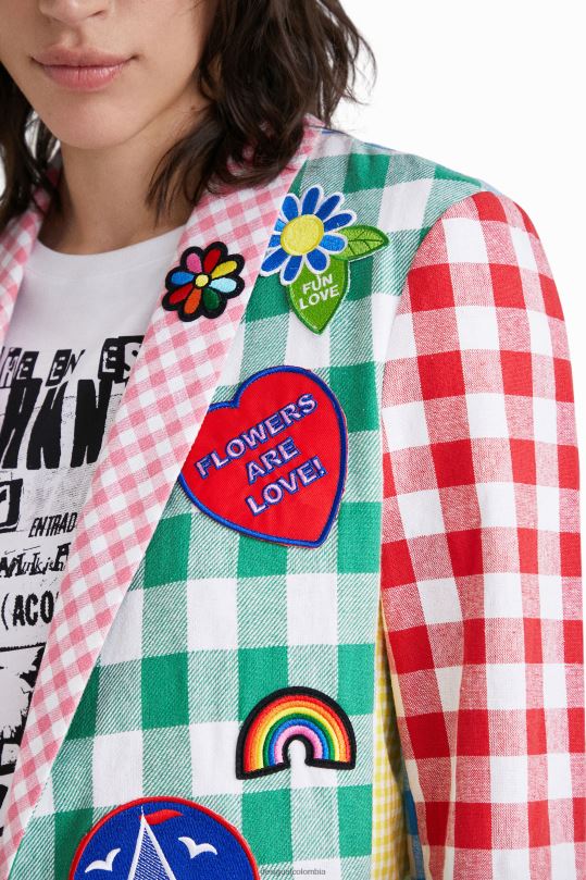 ropa 4802L1060 mujer Desigual blazer con patchwork a cuadros de johnson hartig - Desigual sales online